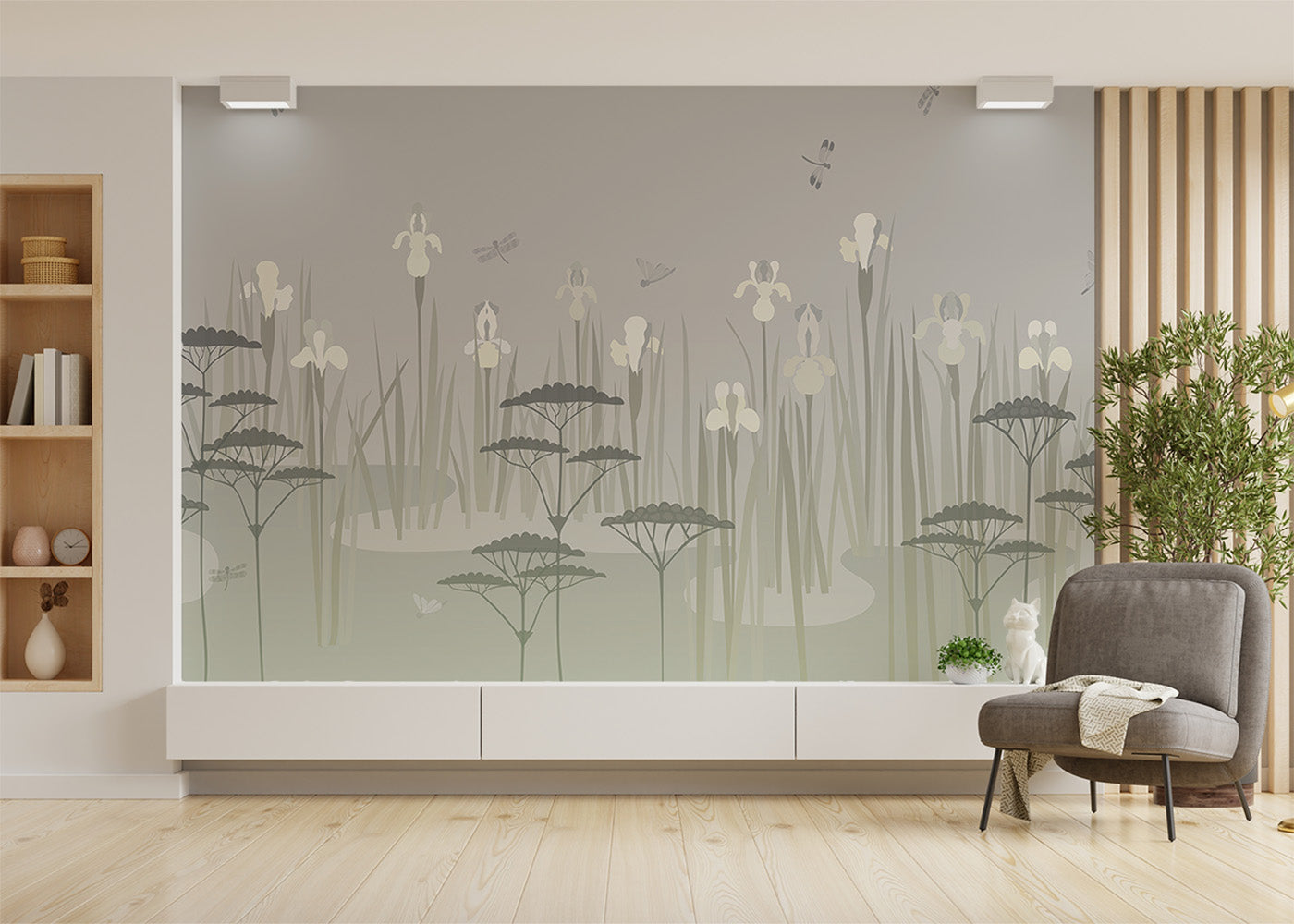 Iris Pond Mural - Gray